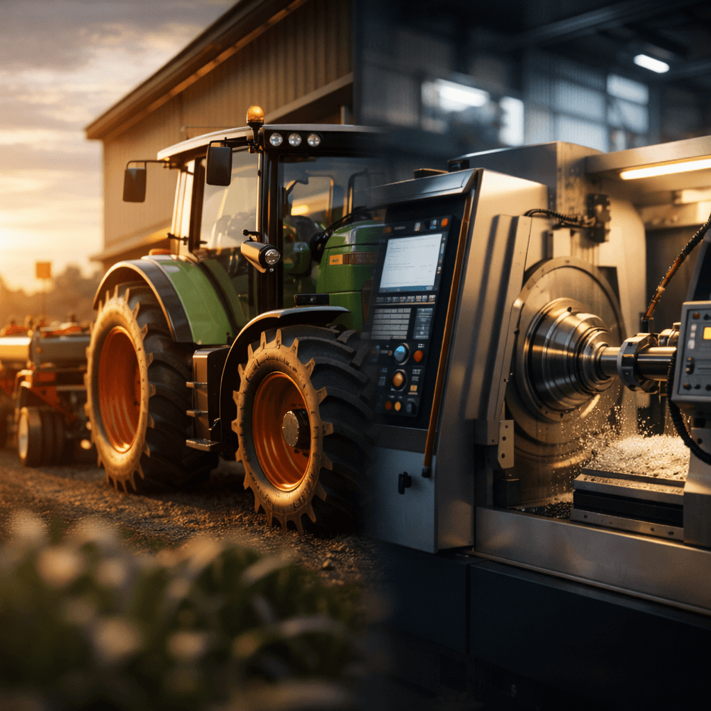 Máquinas e equipamentos profissionais em ambiente industrial ou agrícola