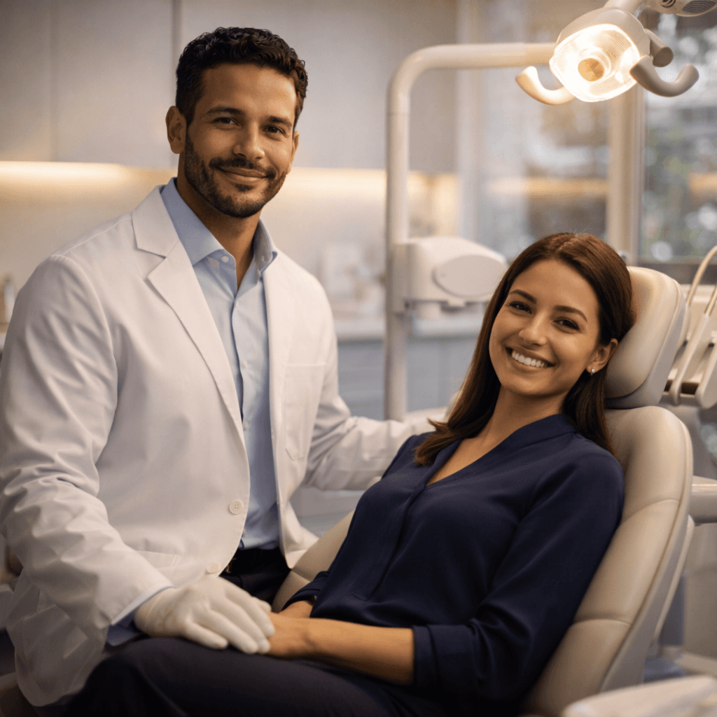 Atendimento odontológico moderno em clínica premium